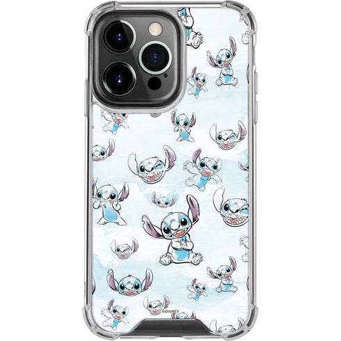 Disney Lilo and Stitch Pattern iPhone 14 Pro Clear Case